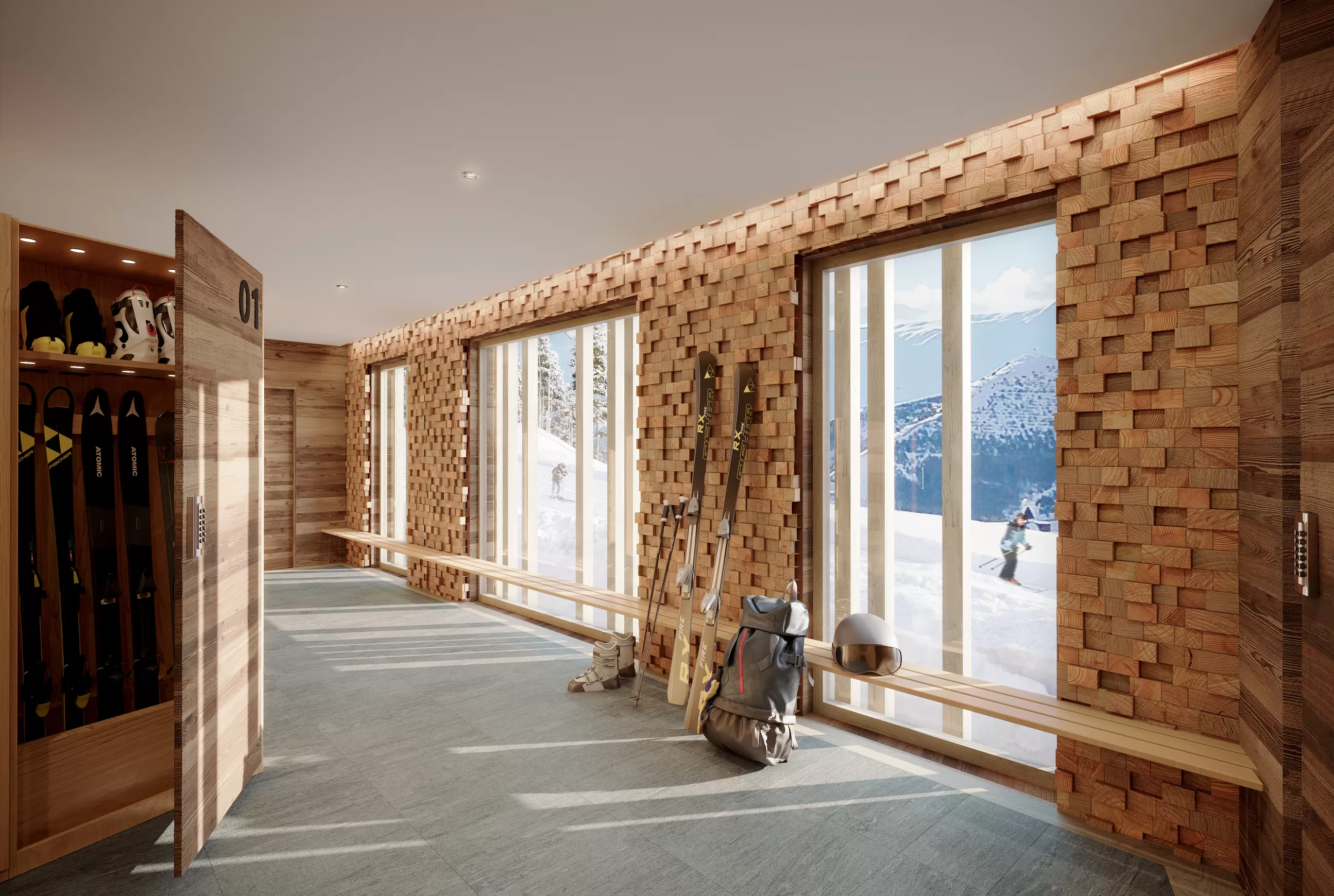 Phoenix 3 illustration intérieur local à ski