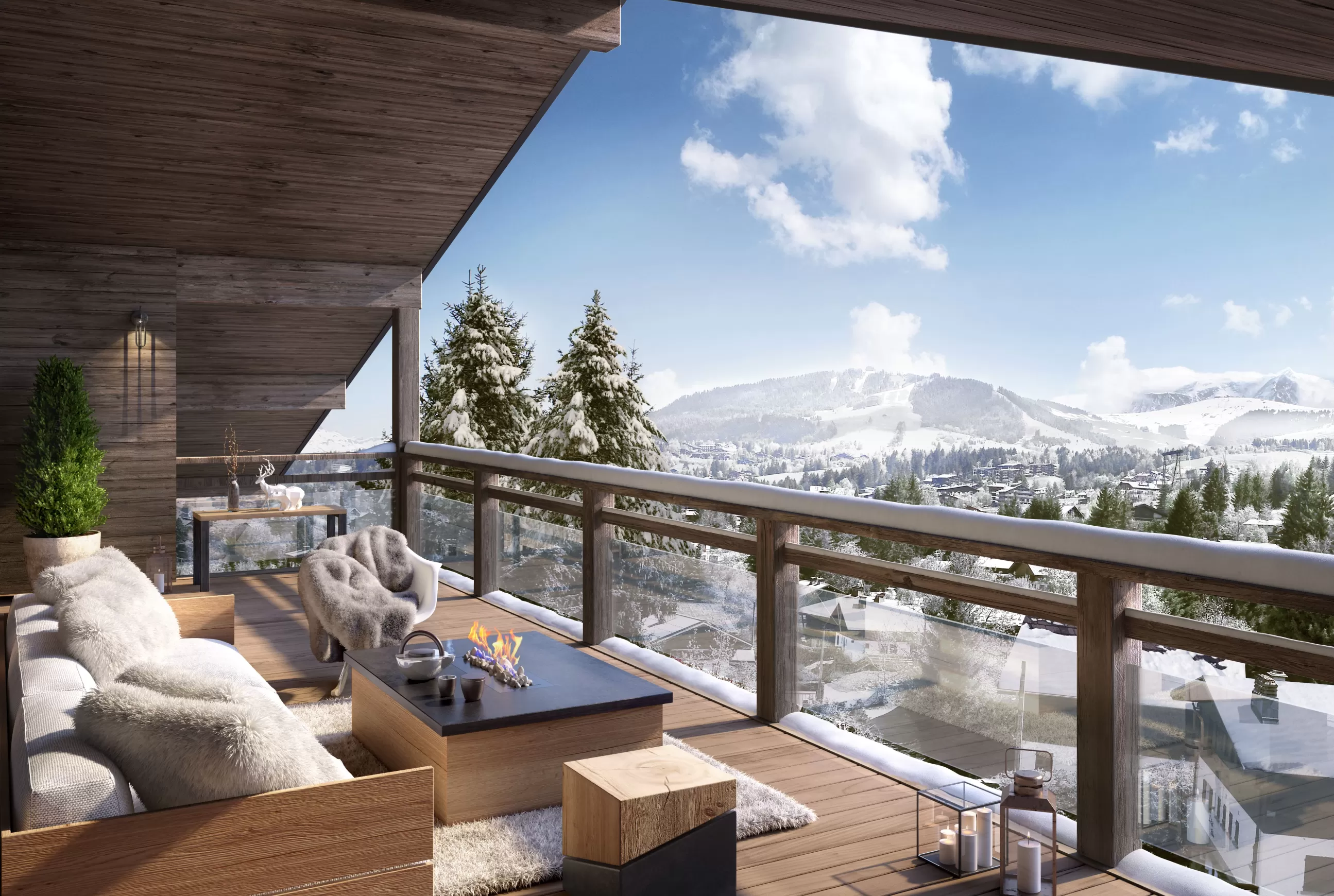 Stallion-Megève illustration intérieur terasse