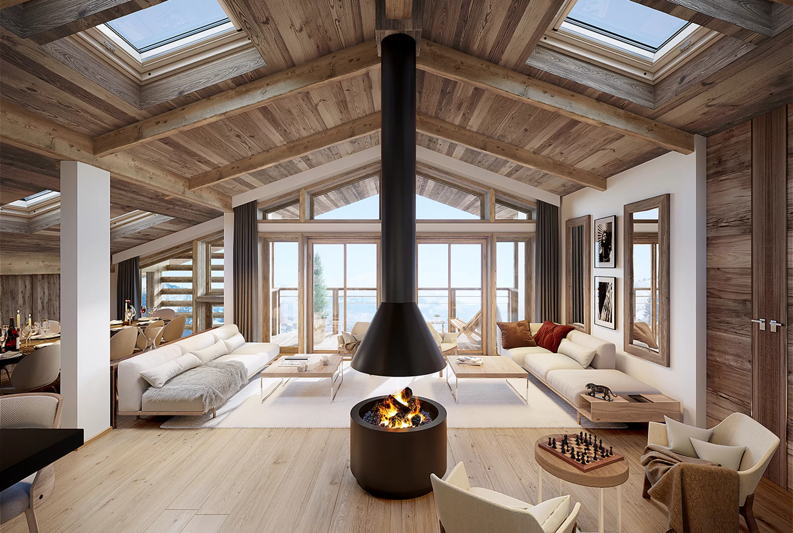 Stallion-Megève illustration intérieur séjour