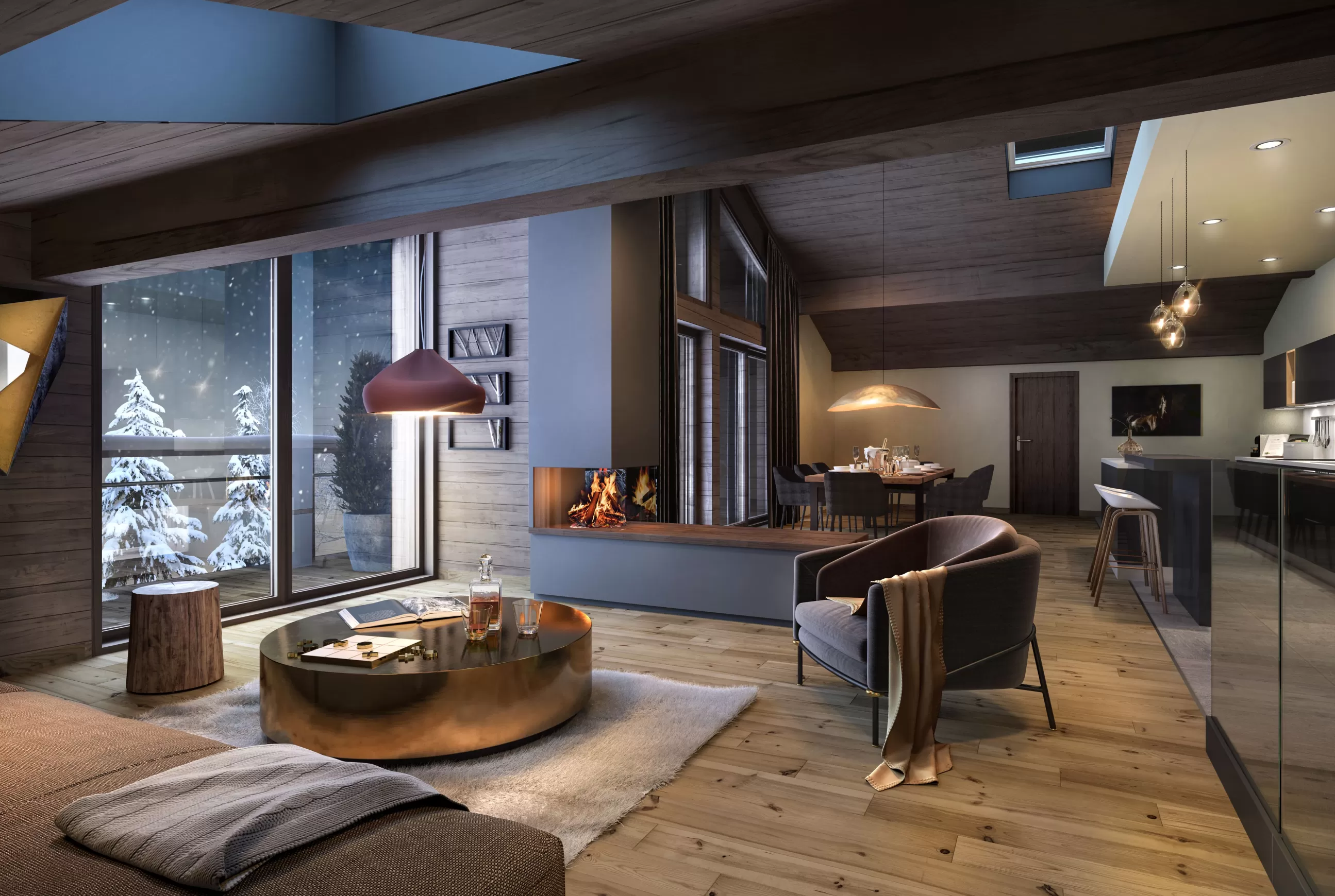 Stallion-Megève illustration intérieur petit salon