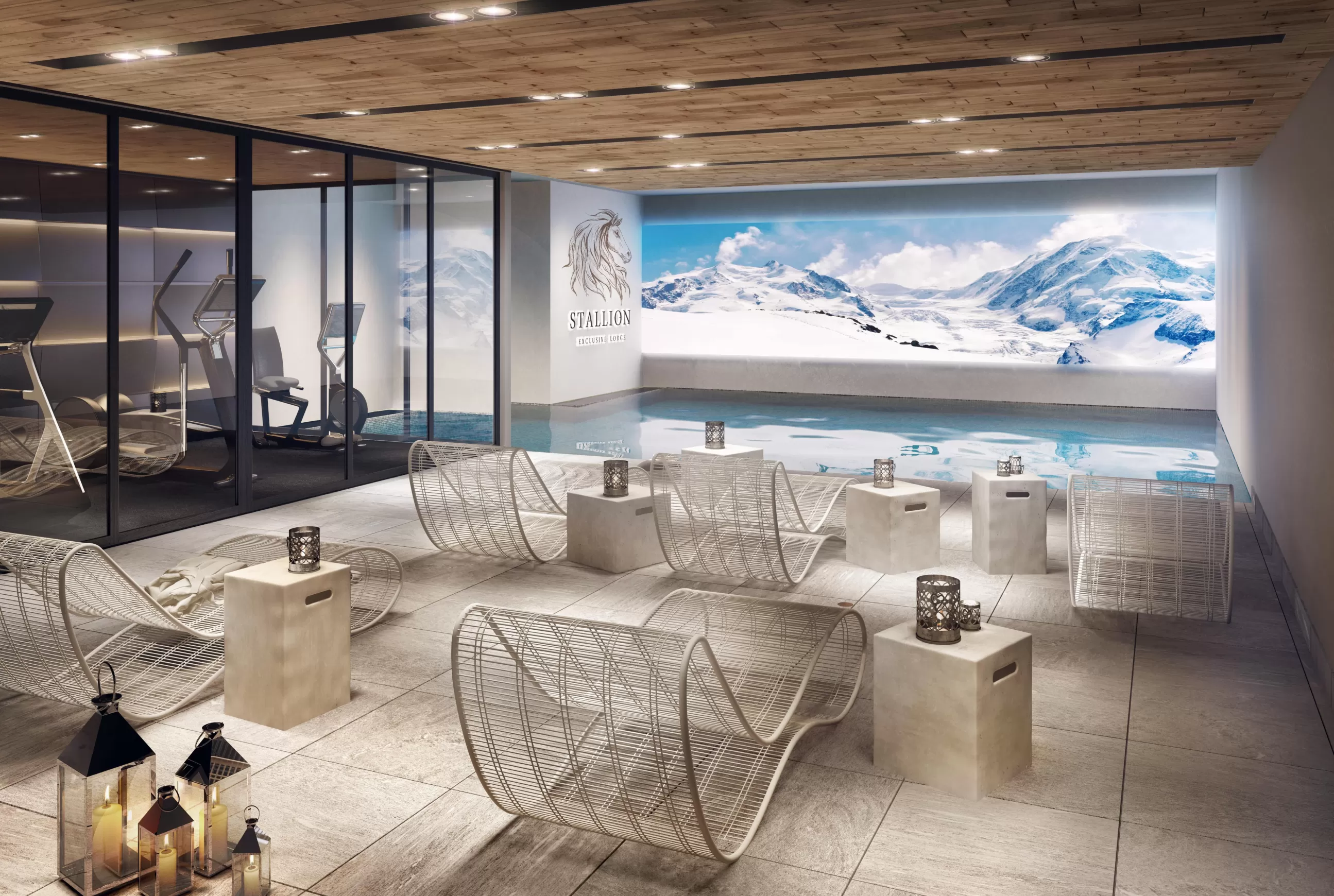 Stallion-Megève illustration intérieur spa